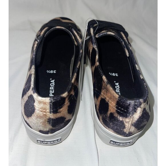 Superga Women's Velvet Leopard Print Lace Up Tennis Shoes - Size 8.5 - Picture 7 of 7